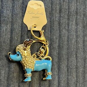 Blue and Gold Poodle Keychain/bagcharm